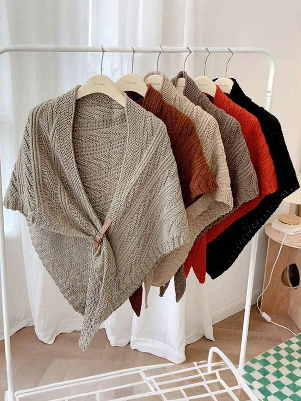 Un chal elegante para dama - Chal tipo capa suave en beige/marrón, capa de invierno cálida sin elástico, adecuado tanto para uso casual como formal, jersey de chal de moda, para usar en capas (lavar a mano/limpiar en seco) - Perfecto para oficinas, fiestas, uso casual