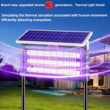 Waterproof IP56 Solar Bug Zapper 5200V High Voltage Electric Mosquito Killer, Powerful Outdoor Insect Trap With USB & Solar Charging, Smart Light Sensor Control, 360° Protection, Portable Rechargeable Fly Zapper For Patio, Garden, Backyard, RV & Camping