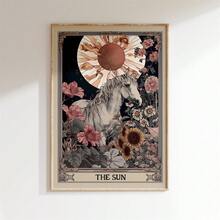 1 Peça Pôster de Baralho de Tarô Sem Moldura com Estrelas, O Sol e A Lua. Presente Ideal para Quartos, Salas de Estar, Corredores, Arte de Parede, Decorações de Parede, Decorações de Inverno, Decorações de Quarto e Presentes de Aniversário. - Multicolorido - Visão 18