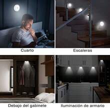 Step LightsLuces con Sensor de Movimiento DEKITA Luz Nocturna LED Recargable por USB Con Imán Ideal para Escaleras Sala Closet Estudio Cocina 3Pcs/ BlancoStep Lights - blanco - Ver 2