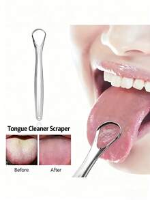2 Pieces/Set Stainless Steel Tongue Scraper Oral Cleaning Tool, Reusable Tongue Brush, Suitable For Living Room, Home, Bedroom, Bathroom Home Decoration, Travel Supplies, Weddings, Parties, Birthdays, Gifts For Men, Moms, Dads, Friends, New Year, Accessories, Fun Gifts.