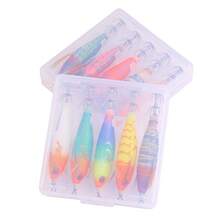 HENGJIA 5pcs/Lot Transparent Storage Box Case Squid Lure Jig Baits Squid Jig Wood Shrimp Jigs Hook - Multicolor - View 8