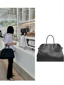 Women's Fashion Versatile Commuter Tote Bag, Large Capacity Mommy Bag - Black - View 1