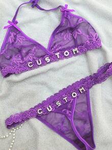 1pc Customized Women's Sexy Camisole Panties, Can Customize Personalized Letters/Names, Women's Sexy Camisole Without Pads And Underwire, Comfortable Breathable Sports Underwear, Suitable As Holiday/Anniversary Gift