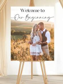 Rectangular Wedding Welcome Sign | Wedding Entrance Sign | Customized Wedding Sign - Multicolor - View 3