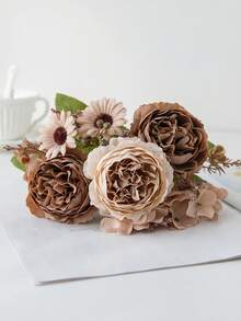 1/3 Stück künstliche Pfingstrosen bestickte Bälle, gemischte Blumen, Kunststoff-Seidenstoff, Rosenblüten, für Geburtstagsparty, Zusammenkunft, Dekoration, Hochzeitsstrauß, Heimdekoration, Restaurant, Schlafzimmer, Fensterbank, Vase Dekoration, Valentinstag Geschenk, Neujahrsdekoration, Garten Outdoor, Schulanfang - braun - Übersicht 3