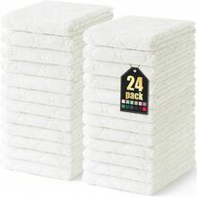 12 Pack Kitchen Dish Cloths (10 X 10 Inches, Cream Yellow), Super Soft And Absorbent Coral Velvet Dish Towels, Nonstick Oil Fast Drying Microfiber Cleaning Cloth, No Lint Household Dishcloths, 2025 - 白色 - 查看 12