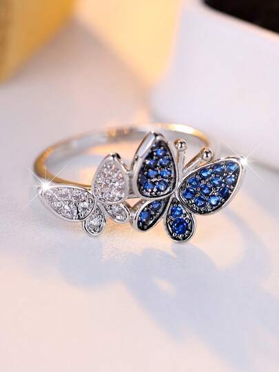 1pc Elegant Rose Flower Design White K-Plated Pendant Ring For Women, Suitable For Valentine's Day, Parties, Daily Wear, All Seasons