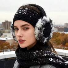 1 Piece Outdoor Pine Flower Curly Hair Warm Ear Muffs Ear Covers Fashionable Versatile Winter Cycling Cold-Proof Anti-Freezing Ear Protection Foldable Windproof Ear Muffs For Cold Weather Outdoor Ear Protection - Multicolor - View 5