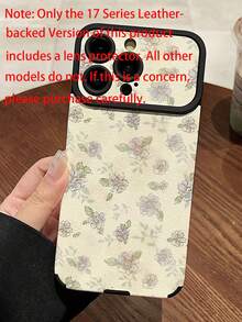 1 pieza Funda de teléfono con patrón floral de pantalla completa de cuero sintético de moda compatible con Samsung/compatible con iPhone 11, 12 Pro Max, 14 Pro Max, 15, 16/16 Pro, 17/17 Pro y otros modelos