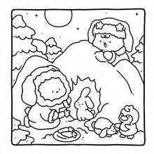 1 Stück (21cm*21cm) Malbuch für Erwachsene, dickes, deckfähiges Papier, klare Linien, einfach zum Ausmalen, geeignet für Treffen mit Freunden, Malreise mit süßen Plüschfreunden, funkelnde Weihnachtsbäume und fröhliche Feiertags-Momente, Förderung der Denkfähigkeit durch DIY-Malen, Herbst, Schreibwaren, Schulmaterial, Malerei- und Kunstbedarf, Weihnachten