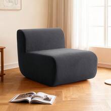 Compressed Lazy Sofa In A Box, Boneless Couch Comfy Single Corduroy Sofa Chairs For Living Room, Bedroom ,Office, Apartment, No Assembly Required - 深灰色 - 查看 2