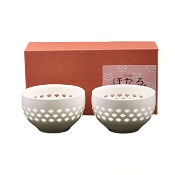 Hotaru [Wave] Round Sake Cup 2Piece Set Ochoko Made In Japan