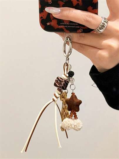 Süße Leoparden-Muster Welpen Anhänger Handyhülle Anhänger Wasserflasche Anhänger Kamera Seil Charms Dekorative Schnur Rucksack Tasche Accessoires Paar Geburtstag Weihnachtsgeschenk