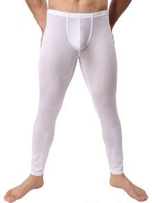 Mens Thin Silk Compression Baselayer Thermal Long Johns Underwear - Navy Blue - View 5