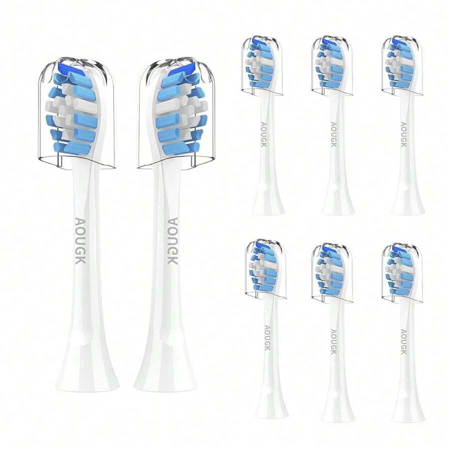 Replacement Toothbrush Brush Heads Compatible With Philips Sonicare Electric Rechargeable Toothbrushes, Tooth Brush Heads For  System, For Effective Cleansing And Whitening, Pack Of 8, White{Inchcolorinch:InchPack Of 8 Whiteinch} - 8 包白色 - 查看 1