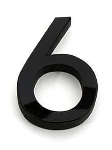 OUTANA 1片黑色现代亚克力自粘可移除镜面墙贴，带门牌号码，防潮易清洁，无需电源。适用于客厅、浴室、家庭办公室、墙面、商店、酒店和办公空间。可装饰花园围栏、邮箱、门牌号码、储物柜和序列号标识。可用作3D艺术贴纸、门牌号码、花园装饰和门牌。