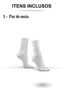 Pares de Meia Cano Alto Algodão Masculino Multicolor