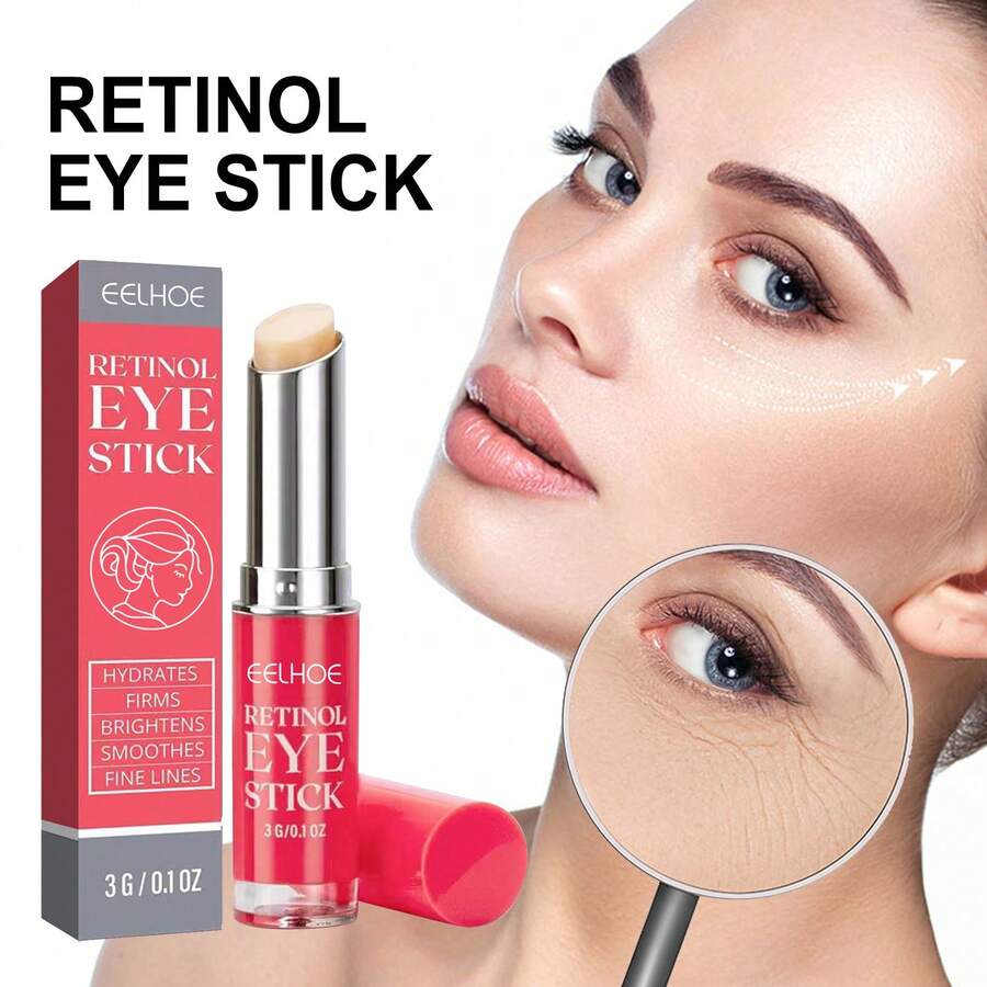 EELHOE Retinol Anti-Wrinkle Eye Cream Stick Anti-Aging Remove Dark Circles Relieve Edema Fade Eye Lines Lifting Firming Skin Moisturizing Nourishing Eye Cream - 粉色 - 查看 1