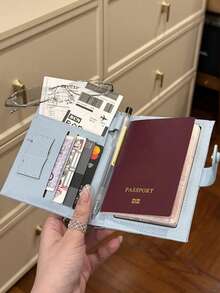 新款护照夹钱包旅行证件整理器票夹假日必需品假日旅行必需品旅行包旅行配件、旅行必需品、商务旅行必需品、学生返校用品和假日必需品、旅行证件收纳袋和国际旅行票夹 - 彩色 - 查看 6