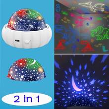 2-In-1 Starry Sky Projection Night Light, 360° Rotating Starry Sky Projection Lamp, Bedroom Light, Moon, Stars And Unicorn Galaxy Projection, Color Changing, Christmas Decor, Halloween Gift (For Best Friend), Children's Room Ceiling Decor