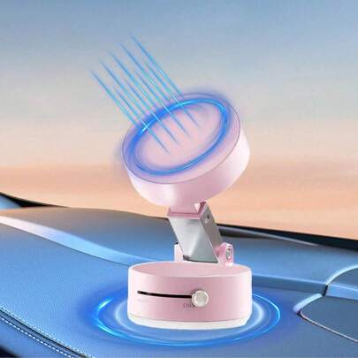 Soporte plegable magnético para teléfono con succión eléctrica de 360°, soporte giratorio de doble cara para coche, espejo, gimnasio, cocina, soporte de teléfono portátil de manos libres