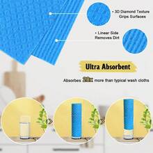 Swedish Dishcloths 10 Pack Reusable Kitchen Dishcloths Ultra Absorbent Dish Towels For Washing Dishes Cellulose Sponge Cloth Cleaning Cloths Blue - 10PackBlue - View 3