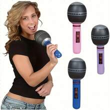 12/20/24/30pcs Giant Inflatable Microphone - 80s 90s Retro Party Decoration Set, Colorful Photography Props For Concerts, Weddings And Events, Durable Plastic Non-Electric Props, Party Decorations, Retro Microphone Design, Easy To Set Up Props, Suitable For Concerts, Theme Parties, Cosplay And Stage Birthday Decorations (Random Colors) - Multicolor - View 2