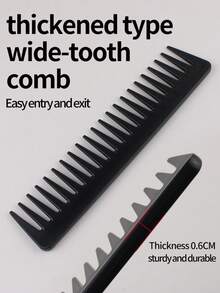 Black Large Toothed Comb, Wide Toothed Comb, Hair Salon Special Inner Buckle Plastic Anti-Static Pear Blossom Head Hair Comb, Smooth Hair Thick Comb