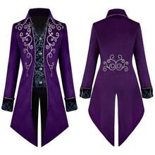 万圣节欧美燕尾服中世纪复古中长款朋克男士外套派对服装 - 彩色 - 查看 35