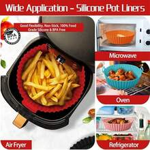 1/2pc Reusable Silicone Air Fryer Liner, Fits 4-7 Quart (Approx. 17-20.3cm) Air Fryers And Microwaves - Multicolor - View 1