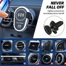 15W Wireless Car Charger, Wireless Phone Charging Holder, Triangular Wing Design, Stable Structure, Supports PD/QC Fast Charging Protocols, Compatible With IPhone & Galaxy Series - Blue - View 5