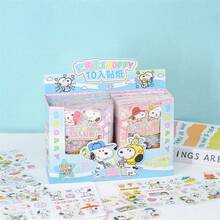 10pcs/Set New Snoopy Series Sticker Set, Cute & Fun Sticker Pack, PET Student Account Leaf Random Style, Christmas Gift, Christmas Stocking Stuffer, Christmas Decoration - Multicolor - View 6