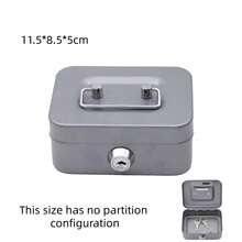 1pc Creative Portable Metal Key Lock Storage Box, Money Box, Adult Piggy Bank, Coin Bank, Cash Box, Cash Register (Random With Or Without Cardboard) - Multicolor - View 14