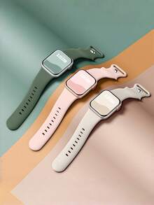 15入軟矽膠手錶錶帶，相容 40mm 46mm 41mm 38mm 45mm 44mm 49mm，中性防水運動替換腕帶，適用 SE 系列 11 10 9 8 7 6 5 4 3 2 1 - 彩色 - 查看 4