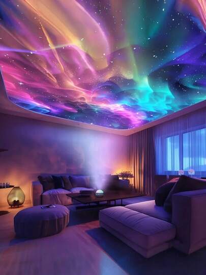 1 Stück Neue Aurora 16-Farben rotierende RGB Smartlight | Aurora Atmosphäre Projektions Smartlight LED Glühbirne | USB Deckenprojektor & Nachtlicht, geeignet für Partys, Schlafzimmer, Büro, Wohnzimmer, Gaming, Partys, Restaurants, Theater, Dekoration, mit Fernbedienung, dimmbar (USB betrieben) - perfektes Geschenk zu Weihnachten, Valentinstag, Ostern, Halloween