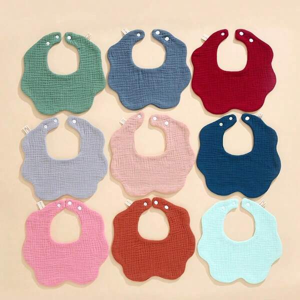 3pcs/Set Random Baby Bibs, Unisex Infant Cotton Gauze Saliva Towel