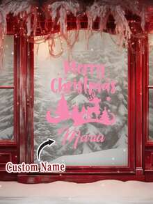 1 buah Stiker Dinding Nama Selamat Natal yang Dapat Disesuaikan, Dengan Stiker Perekat yang Dapat Dilepas dan Bingkai Foto Kosong, Desain Modern, Cocok untuk Dekorasi Ruang Tamu, Kamar Tidur, Ruang Belajar atau Ruang Makan, Hadiah Ulang Tahun yang Sempurna, Tersedia dalam Berbagai Warna: Hitam, Putih, Merah Muda, Merah, Kuning, Emas, Warna-warni, Hijau, dll. - Baris tunggal multiwarna - View 5