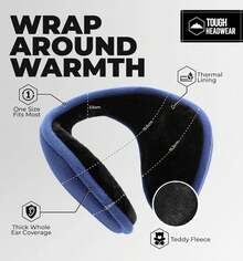 Warm Winter Ear Muffs For Men Women, Earmuffs Behind The Head, Fleece Ear Warmers, Ear Covers For Cold Weather,26339479 - 藏蓝色 - 查看 5
