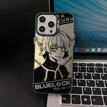 B-Blue L-Lockón Anime Niña traviesa Estuche de teléfono compatible con para 16 15 14 13 12 11 Pro X XR XSMAX 8 Plus Funda trasera anti-caída con acabado mate17  17promax - Negro - Ver 5