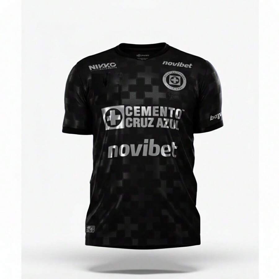 Jersey Nueva Cruz_Azul Nueva Temporada Negra 2025 - Negro - Ver 1