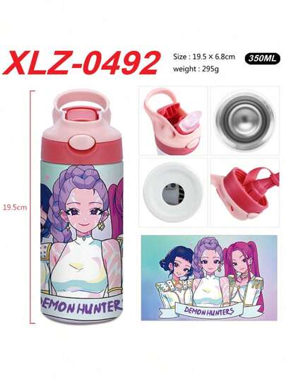 K-Pop Rumi-Inspired Demon-Style Hunters Girls' Leakproof Insulated Water Bottle - Cute Design Christmas Gift & School Hydration Cup For Girls 4-12