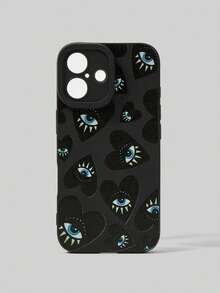 Black Heart Eyes Apple 16/17 Standard Version PRO MAX AIR Phone Case, Anti-Drop Full Coverage Soft Case, Suitable For The Latest Apple 17/16 Series - Black - View 2