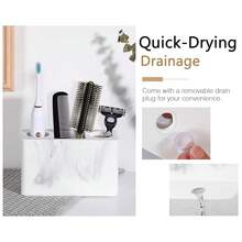 Toothbrush Holder, 3 Slots Electric Toothbrush And Toothpaste Holder, Bathroom Countertop Storage Bathroom Accessories Toothbrush Stand For Vanity Counter Organizer Caddy - Gravel White{Inchsize_nameinch:Inch3Slotsinch,Inchcolor_nameinch:InchGravelWhiteinch} - 礫白 - 查看 6