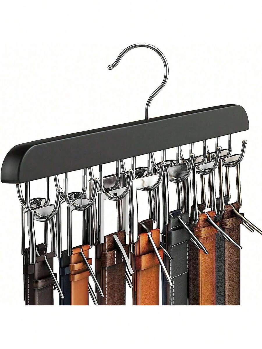 1个衣柜腰带套 腰带收纳袋 腰带挂钩 - 黑色 - 查看 1