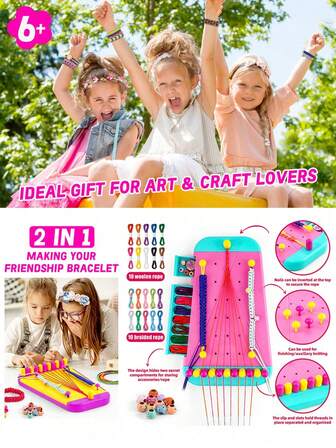 Complete DIY Craft Kit For Bracelets And Necklaces - Vibrant Handmade Jewelry Making Set With Pink/Green/Yellow Cords, Beads, Charms And Tools - Great For Teens' Creative Projects, Birthdays, Christmas And All Season Gifts, Jewelry Making Beads