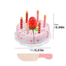 1 zestaw zabawek do udawania, kreatywny projekt tortu do udawania dla dzieci, gry, zabawki drewniane>Naczynia kuchenne, zabawa dla dzieci, udawane jedzenie, zabawki księżniczki, zabawki dla dziewczynek w wieku 2 lat
