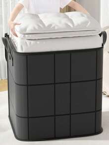 1PC Home Organization Storage Bag, Plush Toy Storage Bag, Clothing Quilt Storage Bag, Drawer Closet Organizer Bag, Upgraded Thickened Fabric, Wider Comfortable Handle, Suitable For Home Storage, Warehouse Storage, Family Gift. Bedroom, Organizer, Home Storage, White T Shirt Women, Black Pants Women, Ladies Winter Clothes, Dress, - Black - View 4