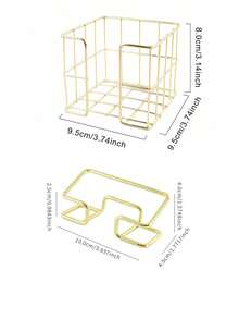 1/2pcs Modern Sticky Note Holder, Note Box + Business Card Holder Set, Metal Wire Desktop Sticky Note Holder, Rose Gold Note Holder, Cute Note Cube Stand, Dispenser, Office Desktop Organizer, Mesh Note Holder, Ballpoint Pen, Desktop Sticky Note Holder, For Home Office, School Desk Back To School - Note Paper Box - View 20