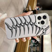 1 Funda de Teléfono Plateada Vibrante con Impresión de Patrón de Hueso de Acero, Material TPU Antigolpes con Recortes Precisos, Cubierta de Protección Completa, Adecuada para Apple  11/12/13/14/15 16 Pro, 16 Pro Max y Plus - Regalo de Cumpleaños Ideal para Novia, Novio, Amigo o para Ti Mismo, Funda de Teléfono Linda, Funda de Teléfono Luminosa, Funda de Teléfono Brillante con Gato, Accesorios de Teléfono Lindos, Funda de Teléfono Rectangular, Accesorios de Teléfono Diarios, Cubierta Protectora de  para Dispositivos, Protector de Cobertura Completa, Funda de Teléfono de TPU - Colores mixtos - Ver 5